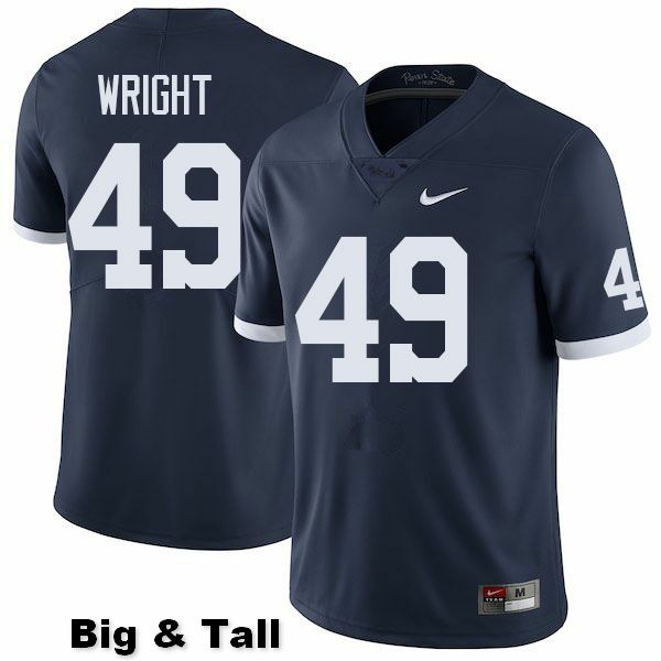 NCAA Nike Men's Penn State Nittany Lions Michael Wright #49 College Football Authentic Big & Tall Navy Stitched Jersey BDL8798XN